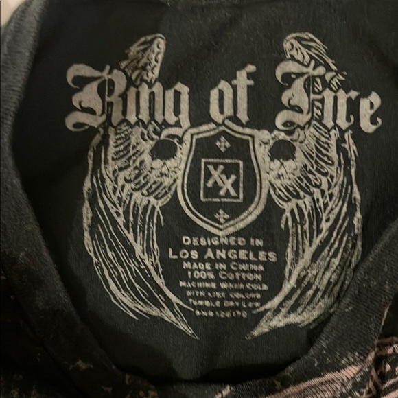 Ring of Fire Black Graphic T-Shirt - Picture 2 of 3